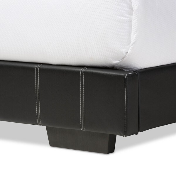 Baxton Studio Solo Modern Black Faux Leather Full Size Platform Bed - 125-6815