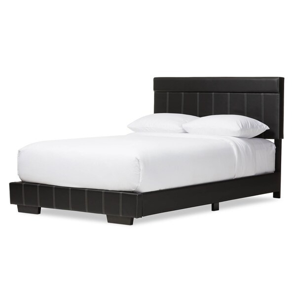 Baxton Studio Solo Modern Black Faux Leather Full Size Platform Bed - 125-6815