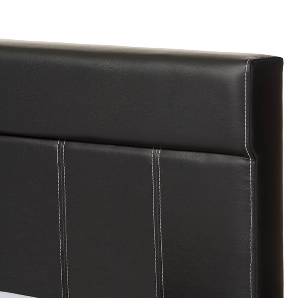 Baxton Studio Solo Modern Black Faux Leather Full Size Platform Bed - 125-6815