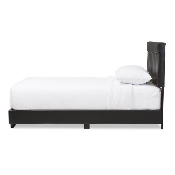 Baxton Studio Solo Modern Black Faux Leather Full Size Platform Bed - 125-6815