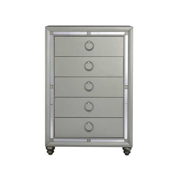 Global Furniture Usa Transitional Glam Mirrored Riley Silver Full Bed Group - 2881