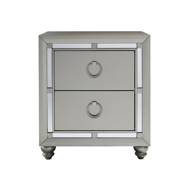 Global Furniture Usa Transitional Glam Mirrored Riley Silver Full Bed Group - 2881