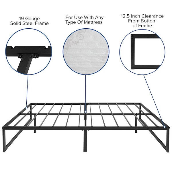 Flash Furniture Full Platform Bed Frame and 12" Mattress Set - XU-BD10001-12MFM-F-GG