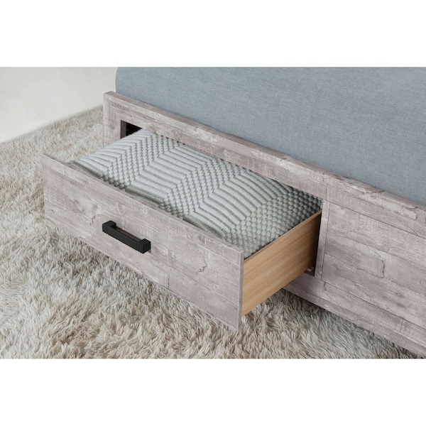 Global Furniture Usa Farmhouse Glam Paper Nolan Grey King Bed - 4450