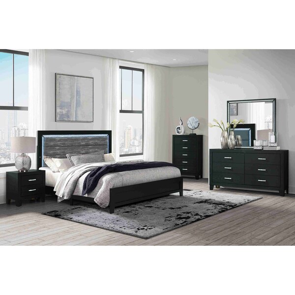 Global Furniture Usa REID-BLACK-QB W/LED-N - 6610