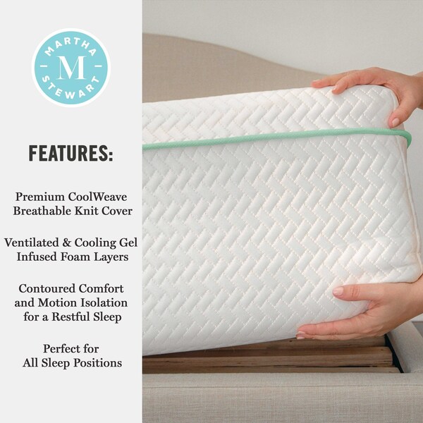 Martha Stewart SleepComplete 12 Inch Full Medium Firm Triple-Action Cooling Gel Memory Foam Mattress - CL-MODD1-12F-MS