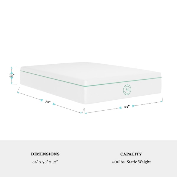 Martha Stewart SleepComplete 12 Inch Full Medium Firm Triple-Action Cooling Gel Memory Foam Mattress - CL-MODD1-12F-MS