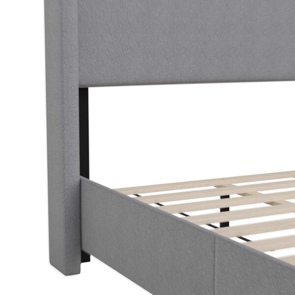 Flash Furniture Gray Twin Platform Bed with Tufted Headboard - YK-1077-GY-T-GG