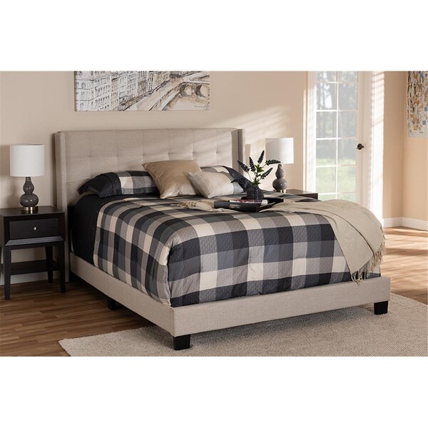 Baxton Studio Baxton Studio CF8031B-Beige-Full Lisette Modern & Contemporary Beige Fabric Upholstered Bed - Full Size - CF8031B-BEIGE-FULL