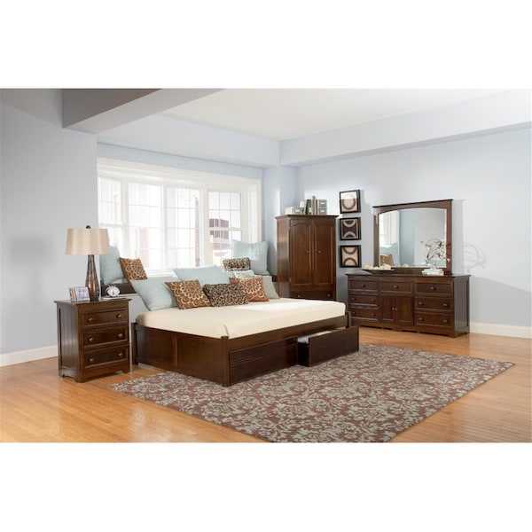 Atlantic Furniture Concord Flat Panel Footboard x 1 - Antique Walnut, Twin Size - AP8122004