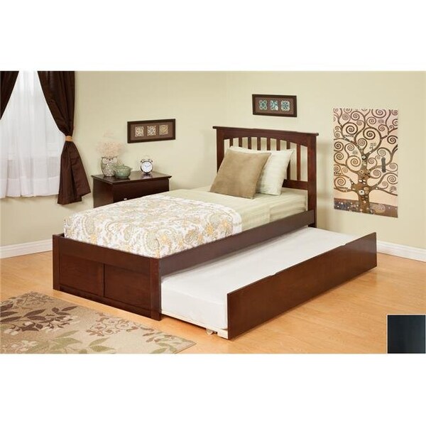 Atlantic Furniture Atlantic Furniture AR8732011 Mission Full Bed with Flat Panel Footboard and Urban Trundle in an Espresso Finish - AR8732011