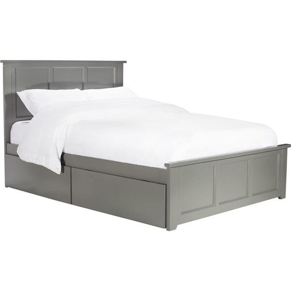 Atlantic Furniture Atlantic Furniture AR8636119 Madison Full Platform Bed with Matching Foot Board with 2 Urban Bed Drawers - Grey - AR8636119