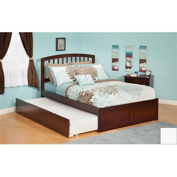 Atlantic Furniture Atlantic Furniture AR8832012 Richmond Full Bed with Flat Panel Footboard and Urban Trundle in a White Finish - AR8832012