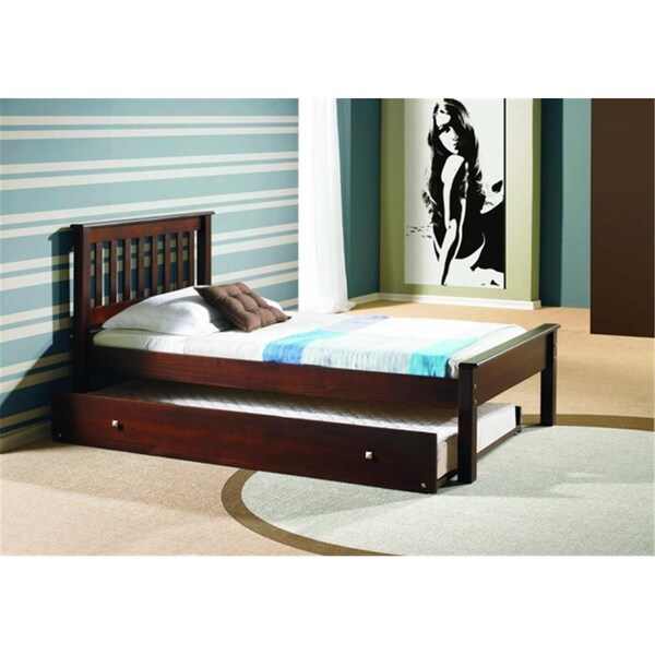 Pivot Direct Full Size Contempo Bed with Twin Trundle in Dark Cappuccino - PD_500FCP_503CP