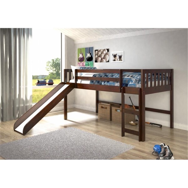 Fixturesfirst PD-780ATCP Twin Size Circles Low Loft in Dark Cappuccino - FI3164196