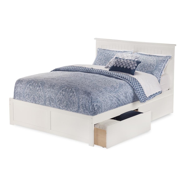 Atlantic Furniture Nantucket Match Footboard with Urban Bed Drawers x 1 - White, Full Size - AR8236112