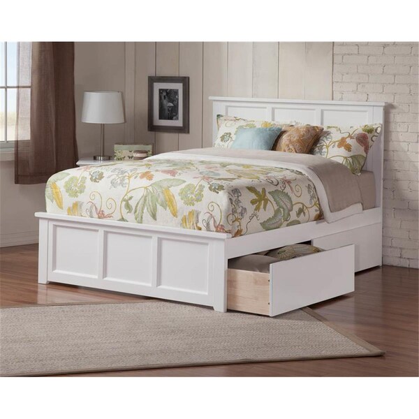 Atlantic Furniture Madison Matching Foot Board with UBD x 1 - White, Queen - AR8646112