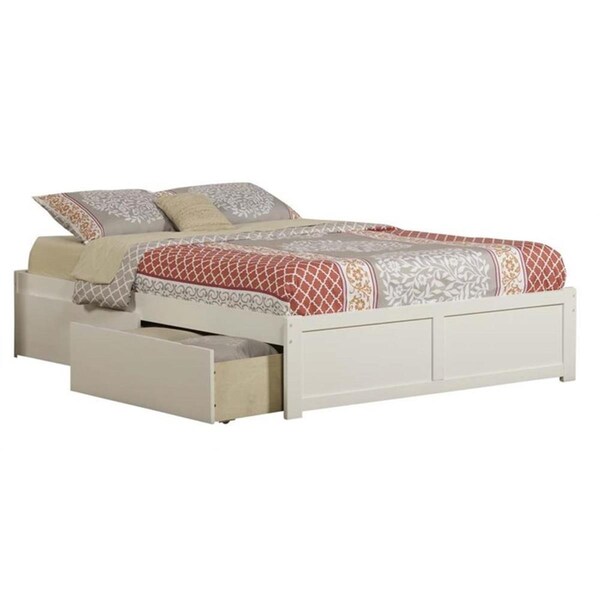 Atlantic Furniture Concord Flat Panel Foot Board with Urban Bed Drawers, White - King - AR8052112