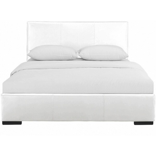 Gfancy Fixtures 34.8 x 63.4 x 85.4 in. White Upholstered Queen Size Platform Bed - GF3663268