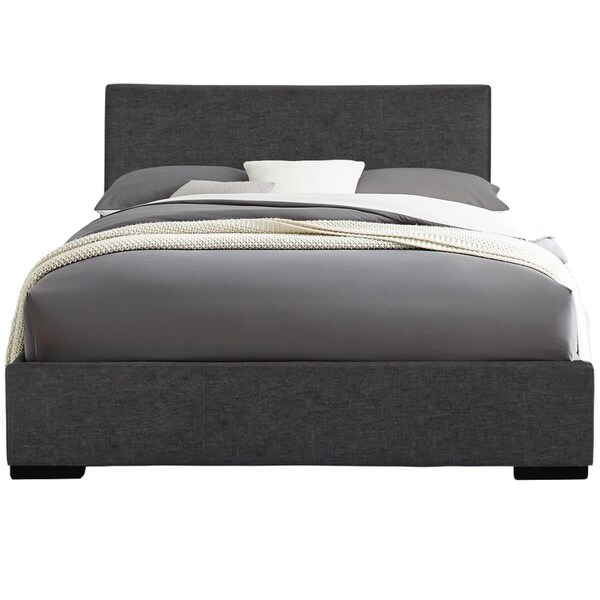 Homeroots 34.8 x 63.4 x 85.4 in. Gray Platform Queen Size Bed - 396999