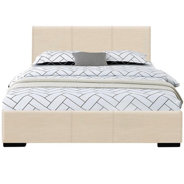 Gfancy Fixtures 34.8 x 79 x 85.4 in. Beige Platform King Size Bed - GF3656831