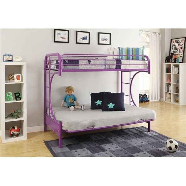 Homeroots HomeRoots 285320 65 x 83 x 63 in. Limbra Twin Extra Large Queen Bunk Bed  Black Sand - 285320