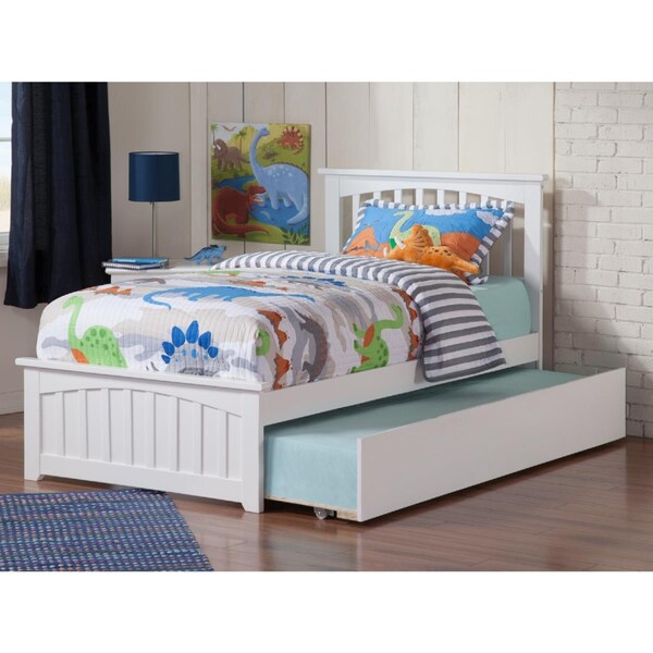 Atlantic Furniture Mission Match Foot Board with Urban Lifestyle Trundle, White - Twin - AR8726012
