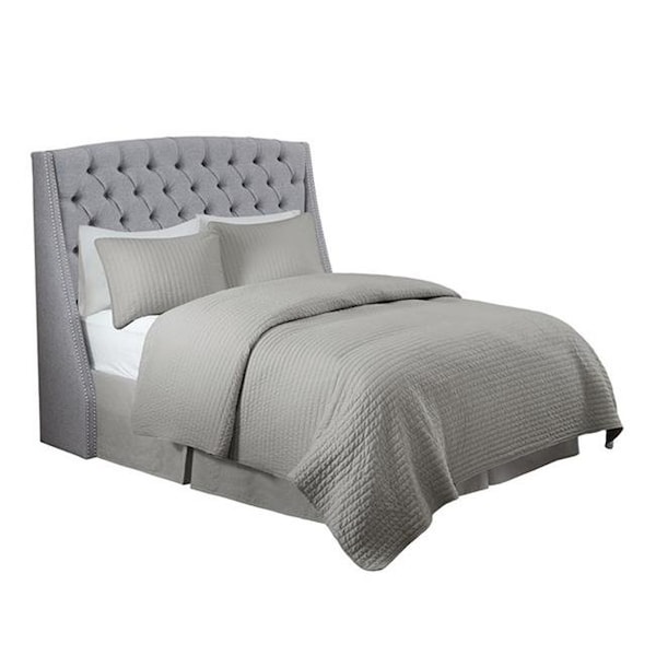 Madison Park Madison Park MP116-0368 Harper Upholstery Headboard; King; Silver - MP116-0368