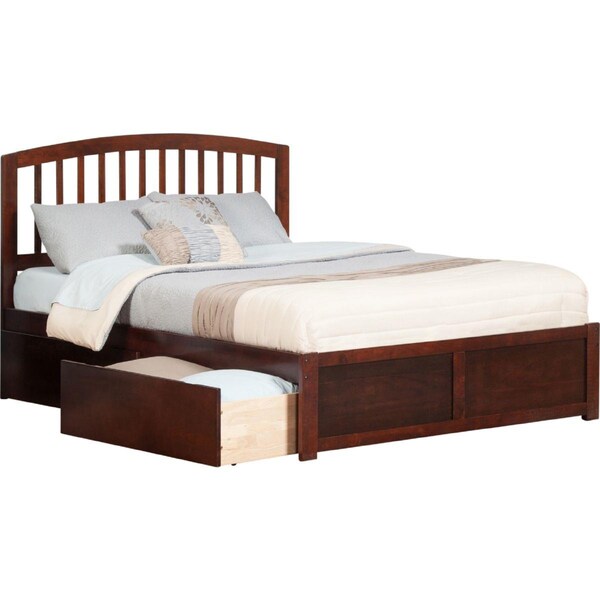 Atlantic Furniture Richmond Flat Panel Foot Board with Urban Bed Drawers, Antique Walnut - King - AR8852114