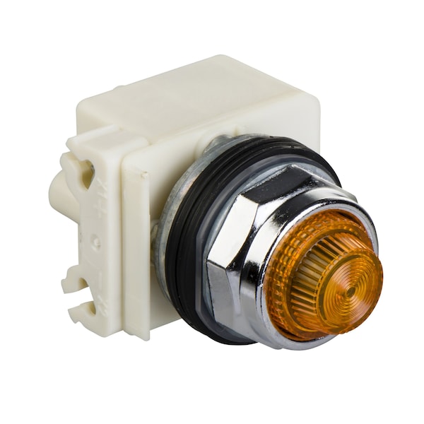 Botón pulsador de 30mm Square D, Tipo K, luz piloto de prueba, módulo de luz LED amarillo, 120VAC, lente fresnel ámbar, NEMA 4, 13 - 9001KT1LYA31.