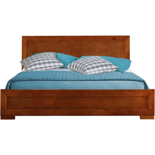 Homeroots 35.4 x 63 x 82.3 in. Cherry Wood Queen Size Platform Bed - 397089
