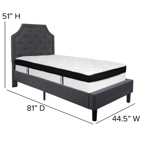 Flash Furniture Twin Platform Bed Set, Gray - SL-BMF-13-GG