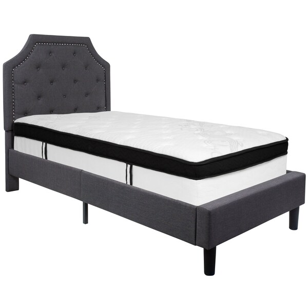 Flash Furniture Twin Platform Bed Set, Gray - SL-BMF-13-GG