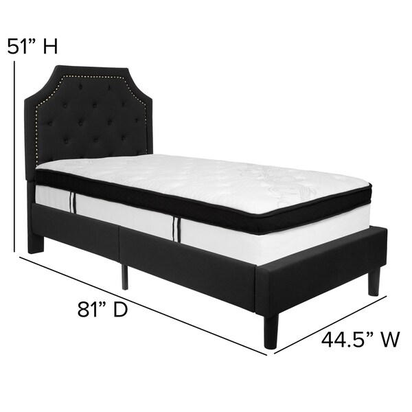 Flash Furniture Twin Platform Bed Set, Black - SL-BMF-5-GG