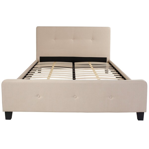 Flash Furniture Platform Bed, Tribeca, Queen, Beige - HG-19-GG