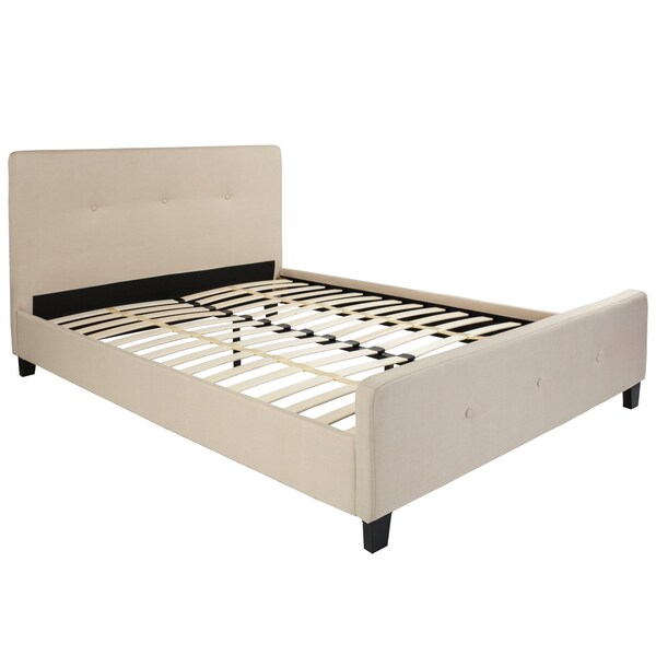 Flash Furniture Platform Bed, Tribeca, Queen, Beige - HG-19-GG