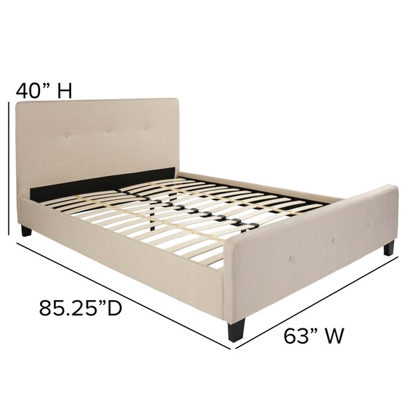 Flash Furniture Platform Bed, Tribeca, Queen, Beige - HG-19-GG