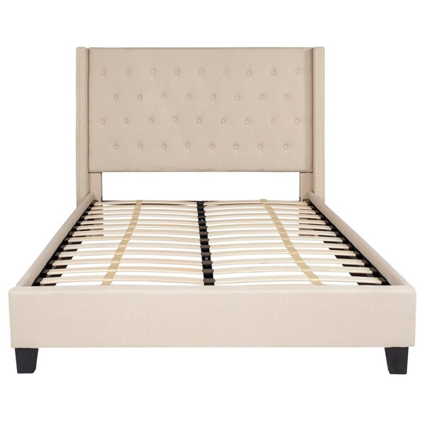 Flash Furniture Platform Bed, Riverdale, Full, Beige - HG-34-GG