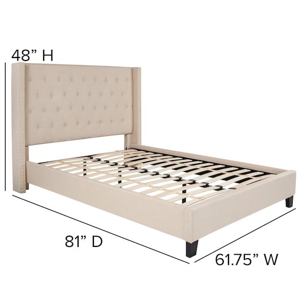 Flash Furniture Platform Bed, Riverdale, Full, Beige - HG-34-GG
