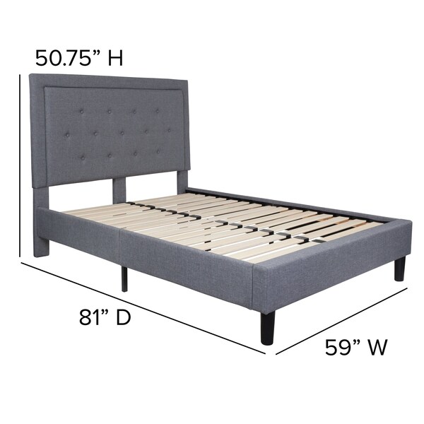 Flash Furniture Roxbury Full Platform Bed, Light Gray - SL-BK5-F-LG-GG