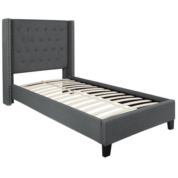 Flash Furniture Platform Bed, Riverdale, Twin, Dark Gray - HG-45-GG