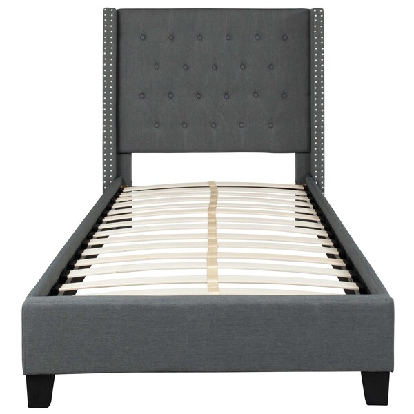 Flash Furniture Platform Bed, Riverdale, Twin, Dark Gray - HG-45-GG