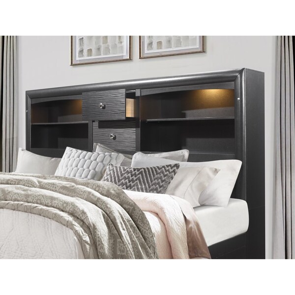 Global Furniture Usa Transitional Glam  Jordyn Grey Full Bed Group - 2845