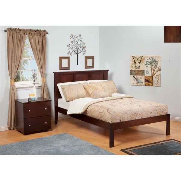 Atlantic Furniture Madison Full Bed with Open Foot Rail in an Antique Walnut Finish - AR8631004
