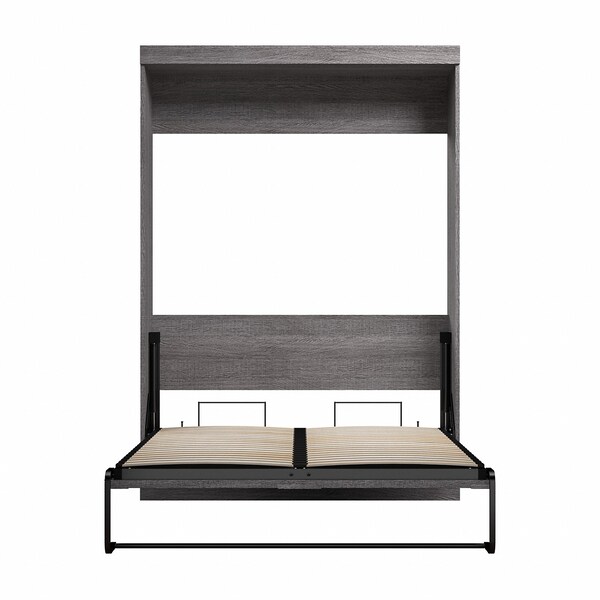 Bestar Full Wall Bed, Pur, Bark Gray - 26183-47