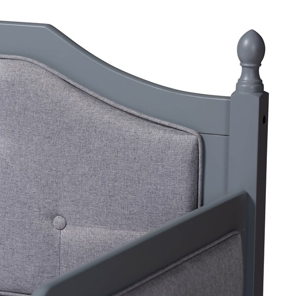 Baxton Studio Mara Upholstered Grey Finished Wood Twin Size Daybed with Trundle - 157-9625