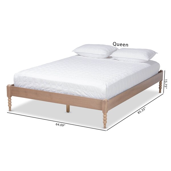 Baxton Studio Cielle Antique Oak Finished Wood Queen Size Platform Bed Frame - 161-10188