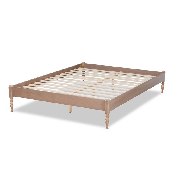 Baxton Studio Cielle Antique Oak Finished Wood Queen Size Platform Bed Frame - 161-10188