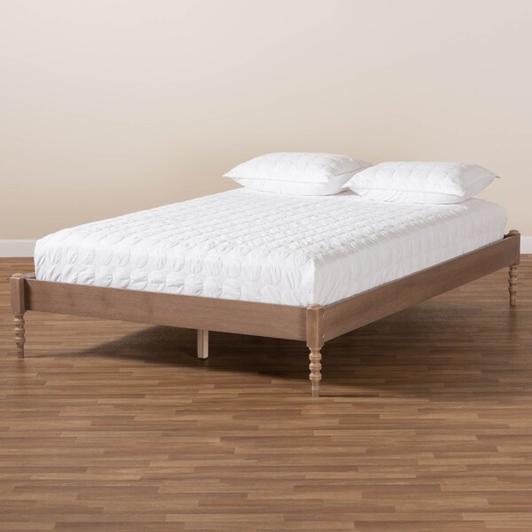 Baxton Studio Cielle Antique Oak Finished Wood Queen Size Platform Bed Frame - 161-10188