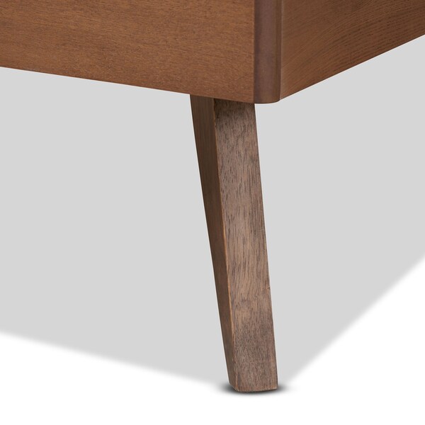 Baxton Studio Toru Mid-Century Modern Ash Walnut Finished Wood Twin Size Platform Bed - 180-11108-11159-ZORO